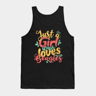 Just A Girl Who Loves Beagles Gift print Tank Top